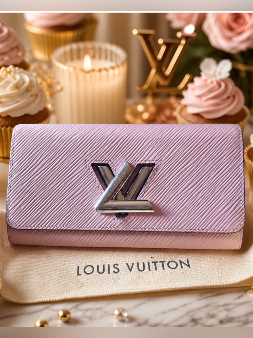 Louis Vuitton Pink Epi Leather Crossbody Wallet with Silver LV Clasp